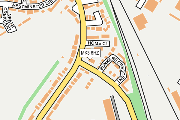 MK3 6HZ map - OS OpenMap – Local (Ordnance Survey)