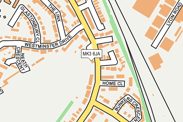 MK3 6JA map - OS OpenMap – Local (Ordnance Survey)
