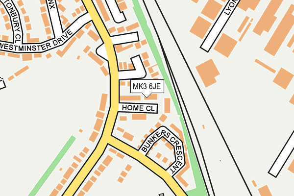 MK3 6JE map - OS OpenMap – Local (Ordnance Survey)