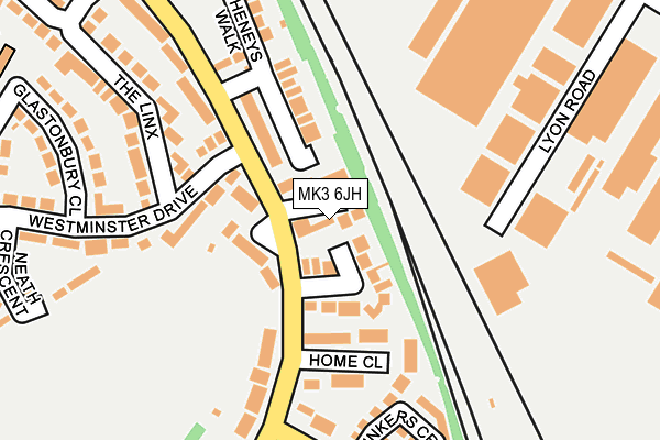 MK3 6JH map - OS OpenMap – Local (Ordnance Survey)