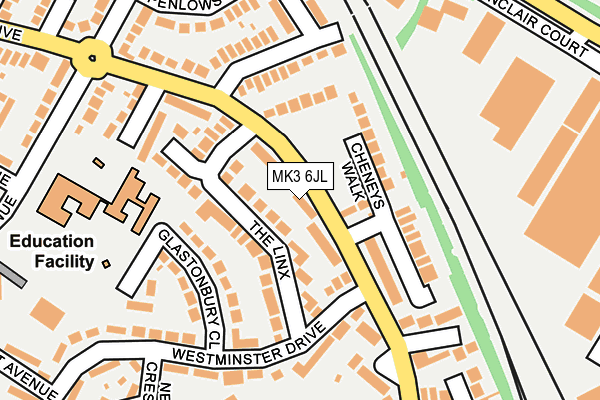 MK3 6JL map - OS OpenMap – Local (Ordnance Survey)