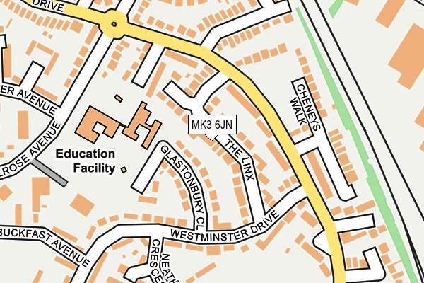 MK3 6JN map - OS OpenMap – Local (Ordnance Survey)