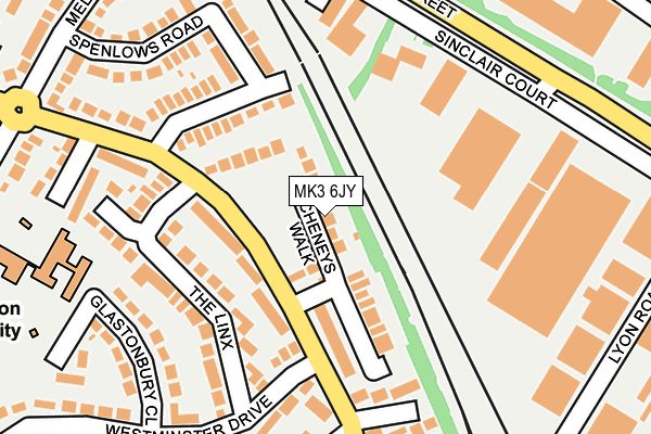 MK3 6JY map - OS OpenMap – Local (Ordnance Survey)