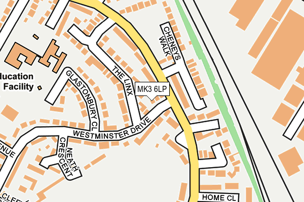 MK3 6LP map - OS OpenMap – Local (Ordnance Survey)