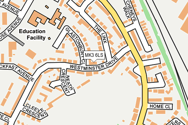 MK3 6LS map - OS OpenMap – Local (Ordnance Survey)