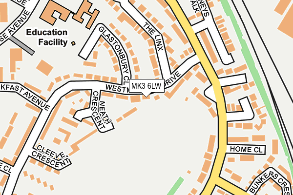 MK3 6LW map - OS OpenMap – Local (Ordnance Survey)