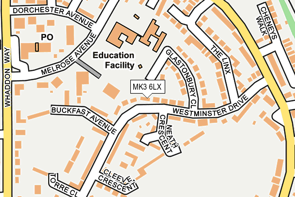 MK3 6LX map - OS OpenMap – Local (Ordnance Survey)