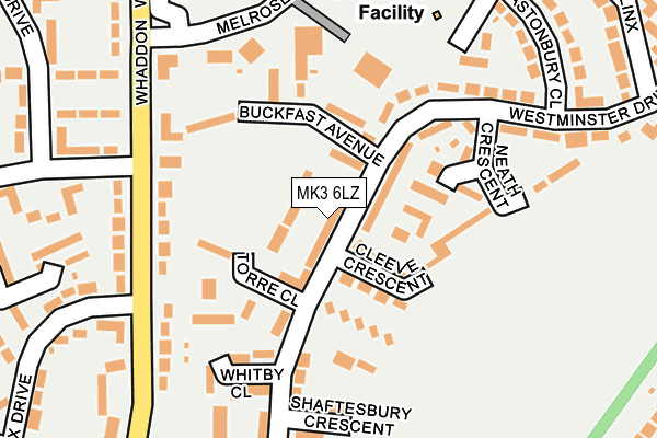 MK3 6LZ map - OS OpenMap – Local (Ordnance Survey)