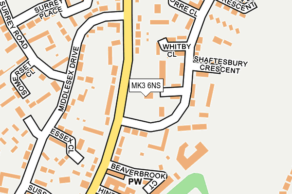 MK3 6NS map - OS OpenMap – Local (Ordnance Survey)