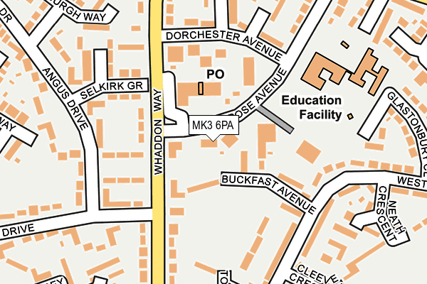 MK3 6PA map - OS OpenMap – Local (Ordnance Survey)