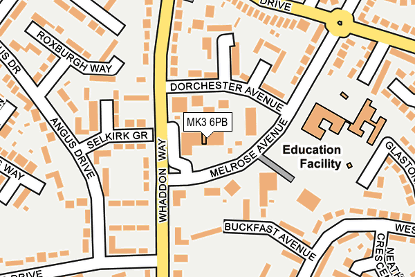 MK3 6PB map - OS OpenMap – Local (Ordnance Survey)