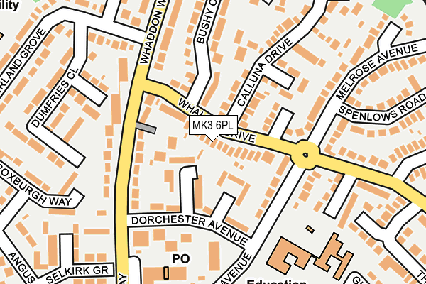 MK3 6PL map - OS OpenMap – Local (Ordnance Survey)