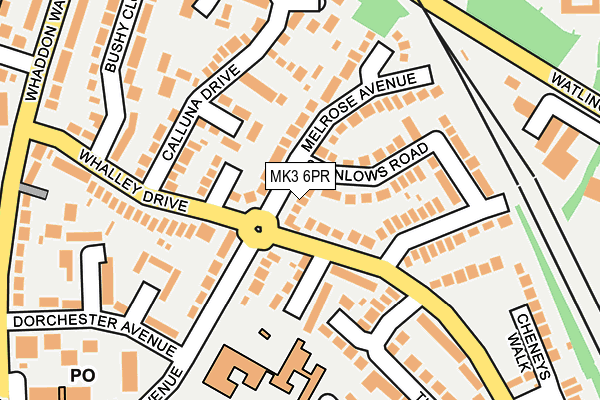 MK3 6PR map - OS OpenMap – Local (Ordnance Survey)