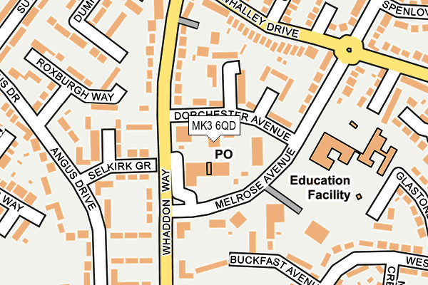 MK3 6QD map - OS OpenMap – Local (Ordnance Survey)