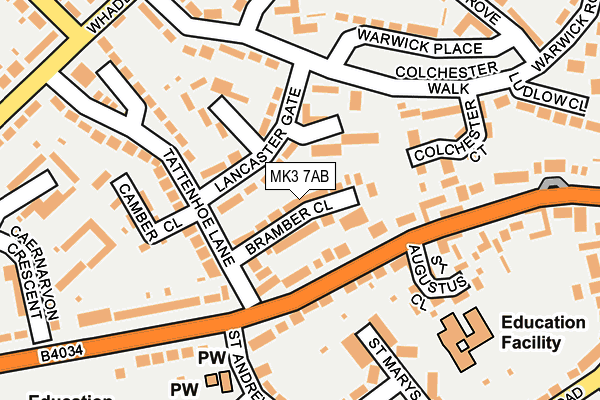 MK3 7AB map - OS OpenMap – Local (Ordnance Survey)