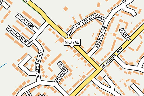 MK3 7AE map - OS OpenMap – Local (Ordnance Survey)