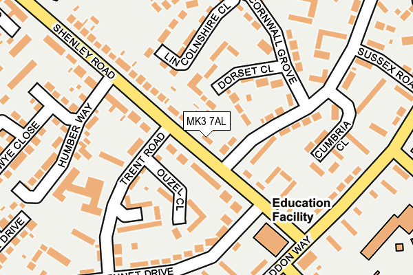 MK3 7AL map - OS OpenMap – Local (Ordnance Survey)