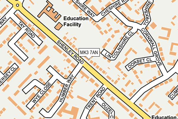 MK3 7AN map - OS OpenMap – Local (Ordnance Survey)