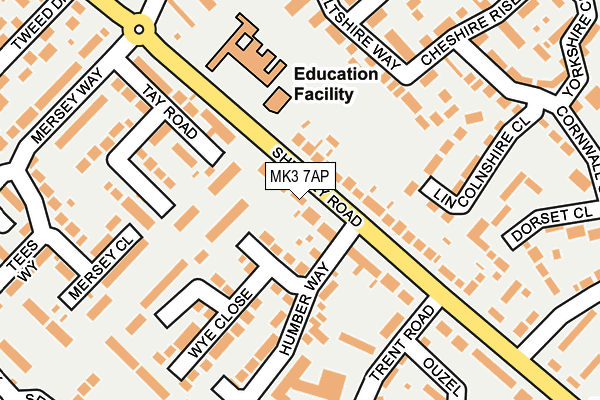 MK3 7AP map - OS OpenMap – Local (Ordnance Survey)