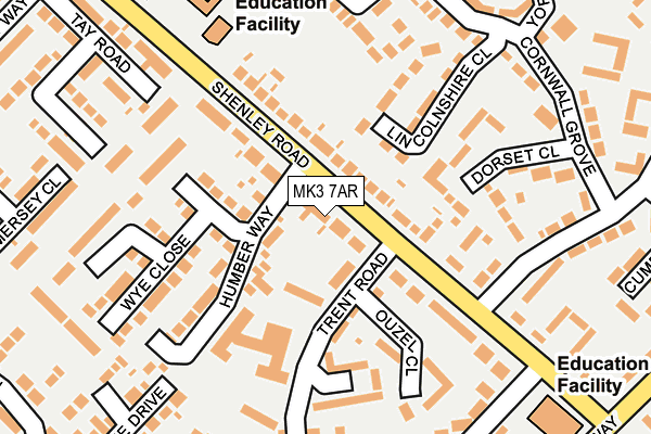 MK3 7AR map - OS OpenMap – Local (Ordnance Survey)