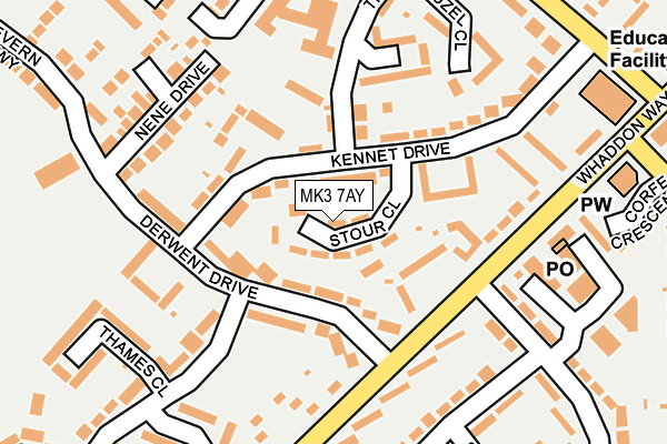 MK3 7AY map - OS OpenMap – Local (Ordnance Survey)