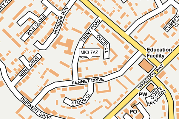 MK3 7AZ map - OS OpenMap – Local (Ordnance Survey)