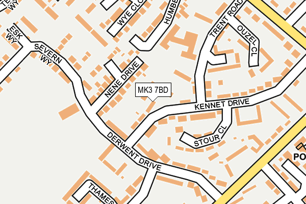 MK3 7BD map - OS OpenMap – Local (Ordnance Survey)