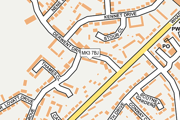 MK3 7BJ map - OS OpenMap – Local (Ordnance Survey)