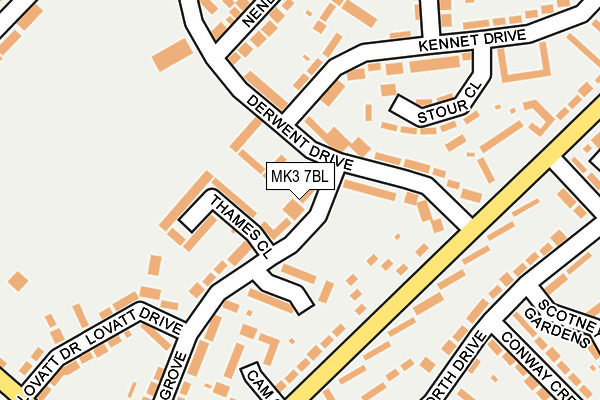 MK3 7BL map - OS OpenMap – Local (Ordnance Survey)