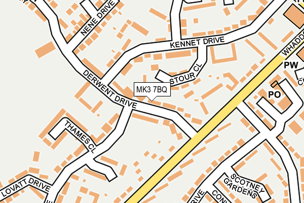 MK3 7BQ map - OS OpenMap – Local (Ordnance Survey)
