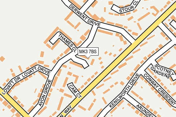 MK3 7BS map - OS OpenMap – Local (Ordnance Survey)
