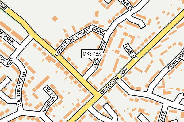 MK3 7BX map - OS OpenMap – Local (Ordnance Survey)