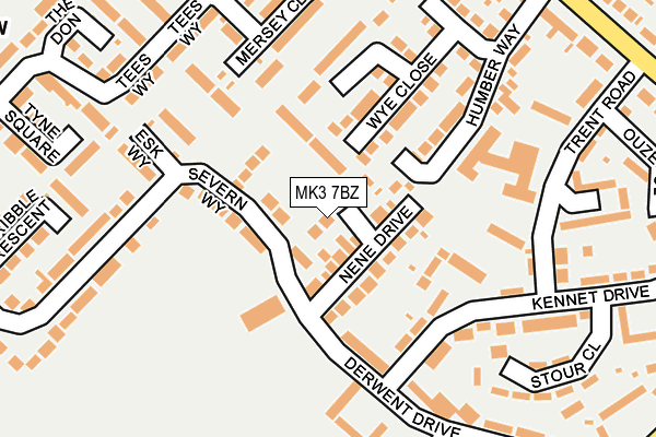MK3 7BZ map - OS OpenMap – Local (Ordnance Survey)