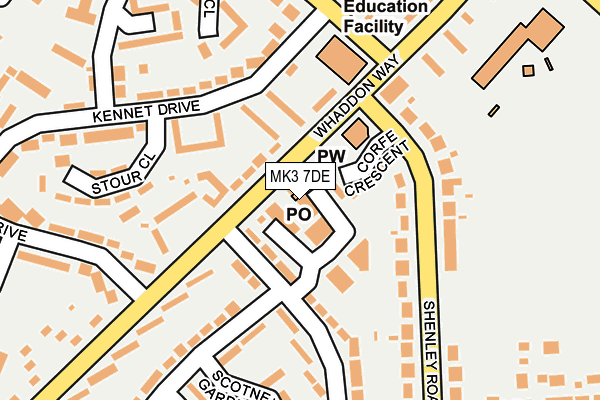 MK3 7DE map - OS OpenMap – Local (Ordnance Survey)