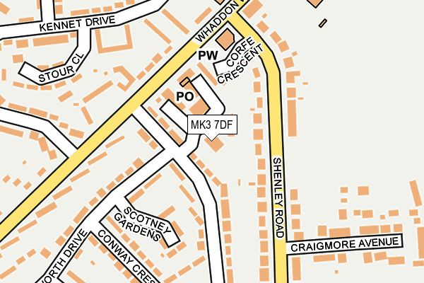 MK3 7DF map - OS OpenMap – Local (Ordnance Survey)