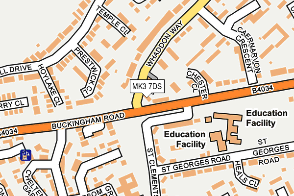 MK3 7DS map - OS OpenMap – Local (Ordnance Survey)