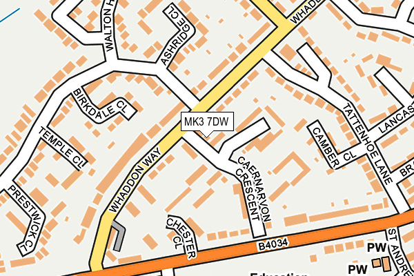 MK3 7DW map - OS OpenMap – Local (Ordnance Survey)