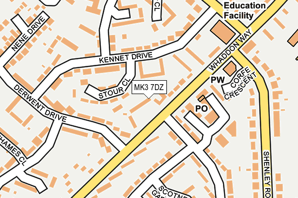 MK3 7DZ map - OS OpenMap – Local (Ordnance Survey)