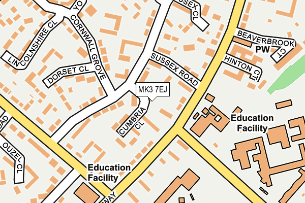 MK3 7EJ map - OS OpenMap – Local (Ordnance Survey)