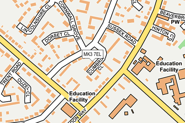 MK3 7EL map - OS OpenMap – Local (Ordnance Survey)
