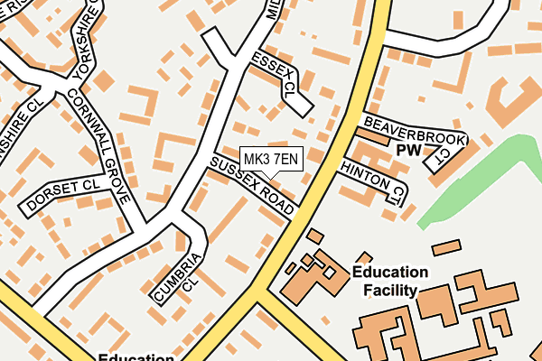 MK3 7EN map - OS OpenMap – Local (Ordnance Survey)