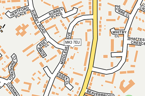 MK3 7EU map - OS OpenMap – Local (Ordnance Survey)