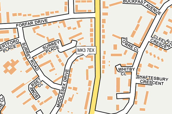 MK3 7EX map - OS OpenMap – Local (Ordnance Survey)