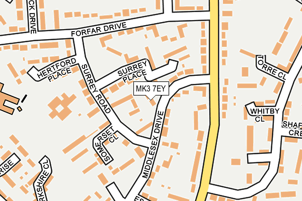 MK3 7EY map - OS OpenMap – Local (Ordnance Survey)
