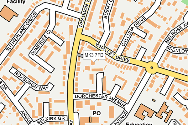 MK3 7FD map - OS OpenMap – Local (Ordnance Survey)