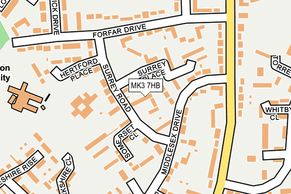 MK3 7HB map - OS OpenMap – Local (Ordnance Survey)