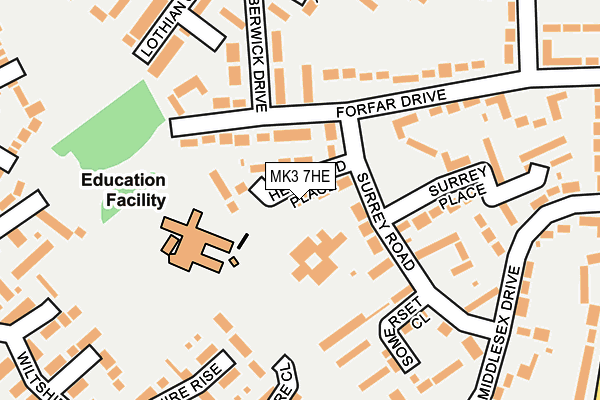 MK3 7HE map - OS OpenMap – Local (Ordnance Survey)