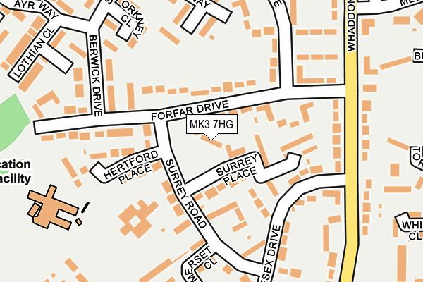 MK3 7HG map - OS OpenMap – Local (Ordnance Survey)