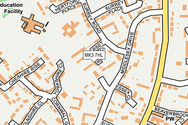 MK3 7HL map - OS OpenMap – Local (Ordnance Survey)