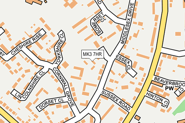 MK3 7HR map - OS OpenMap – Local (Ordnance Survey)